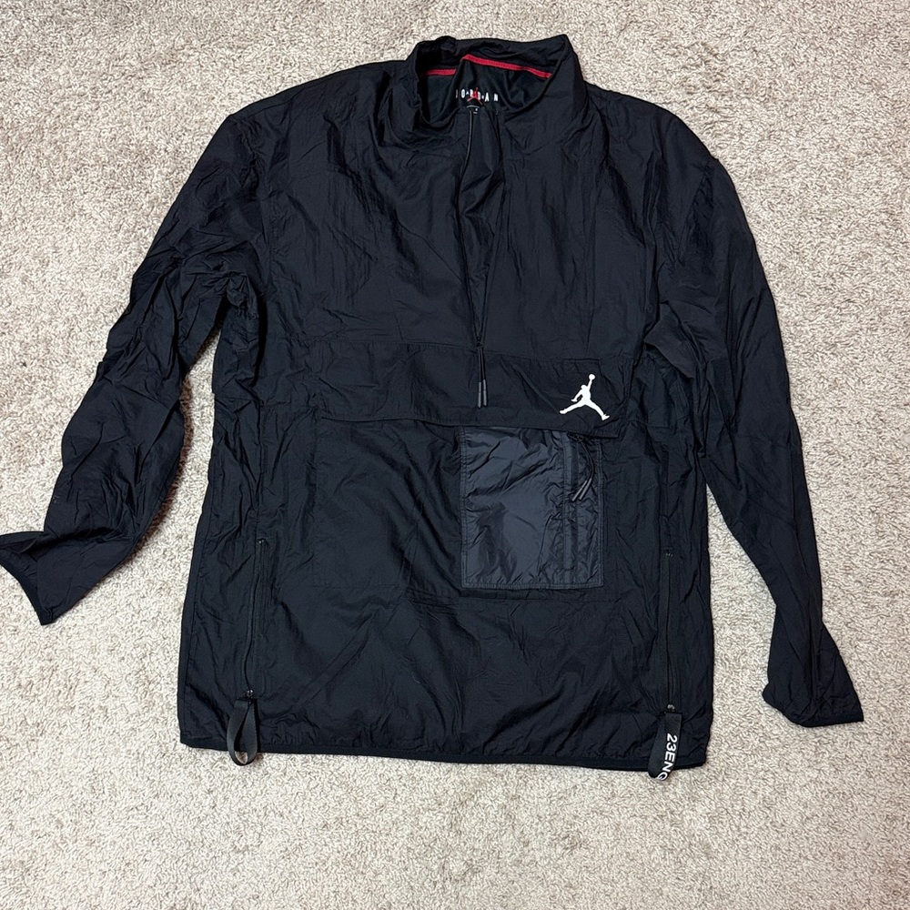 Mens Jordan Black Half-Zip Windbreaker